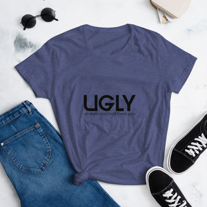 UGLY women's short sleeve t-shirt black writing