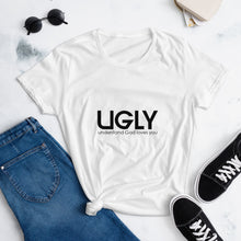 Load image into Gallery viewer, UGLY women&#39;s short sleeve t-shirt black writing
