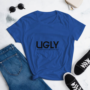 UGLY women's short sleeve t-shirt black writing