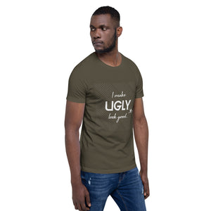 I make UGLY look good mens T-Shirt white writing