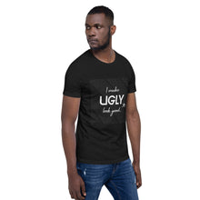 Load image into Gallery viewer, I make UGLY look good mens T-Shirt white writing
