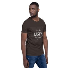 Load image into Gallery viewer, I make UGLY look good mens T-Shirt white writing
