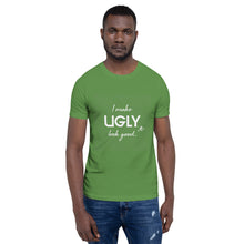 Load image into Gallery viewer, I make UGLY look good mens T-Shirt white writing
