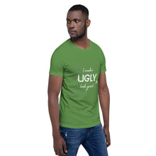 Load image into Gallery viewer, I make UGLY look good mens T-Shirt white writing
